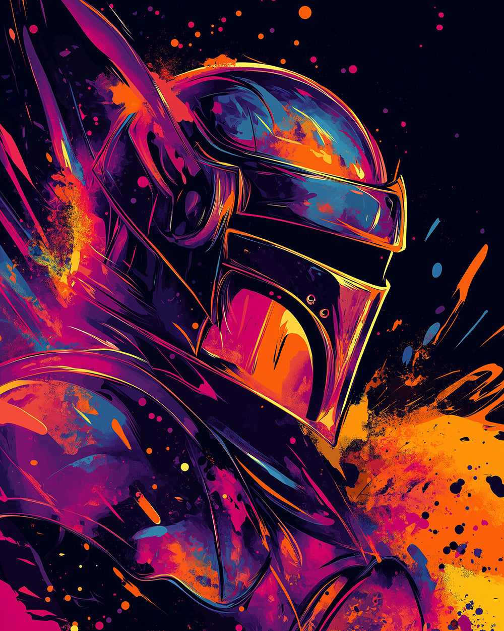 Vibrant warrior helmet art cross stitch kit for beginners