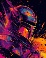 Vibrant warrior helmet art cross stitch kit for beginners