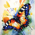 Vibrant watercolor butterfly cross stitch kit for beginners