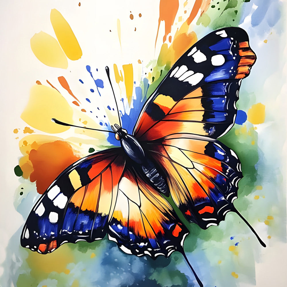 Vibrant watercolor butterfly cross stitch kit for beginners