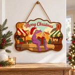 Village gift moment paint by numbers door hanger as indoor wall decor