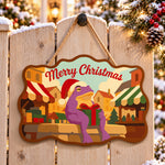 Village gift moment paint by numbers door hanger on a garden gate