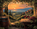 Vineyards and red wine at sunset cross stitch kit for beginners