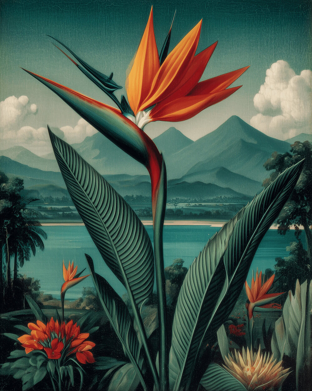 Vintage bird of paradise cross stitch kit for beginners