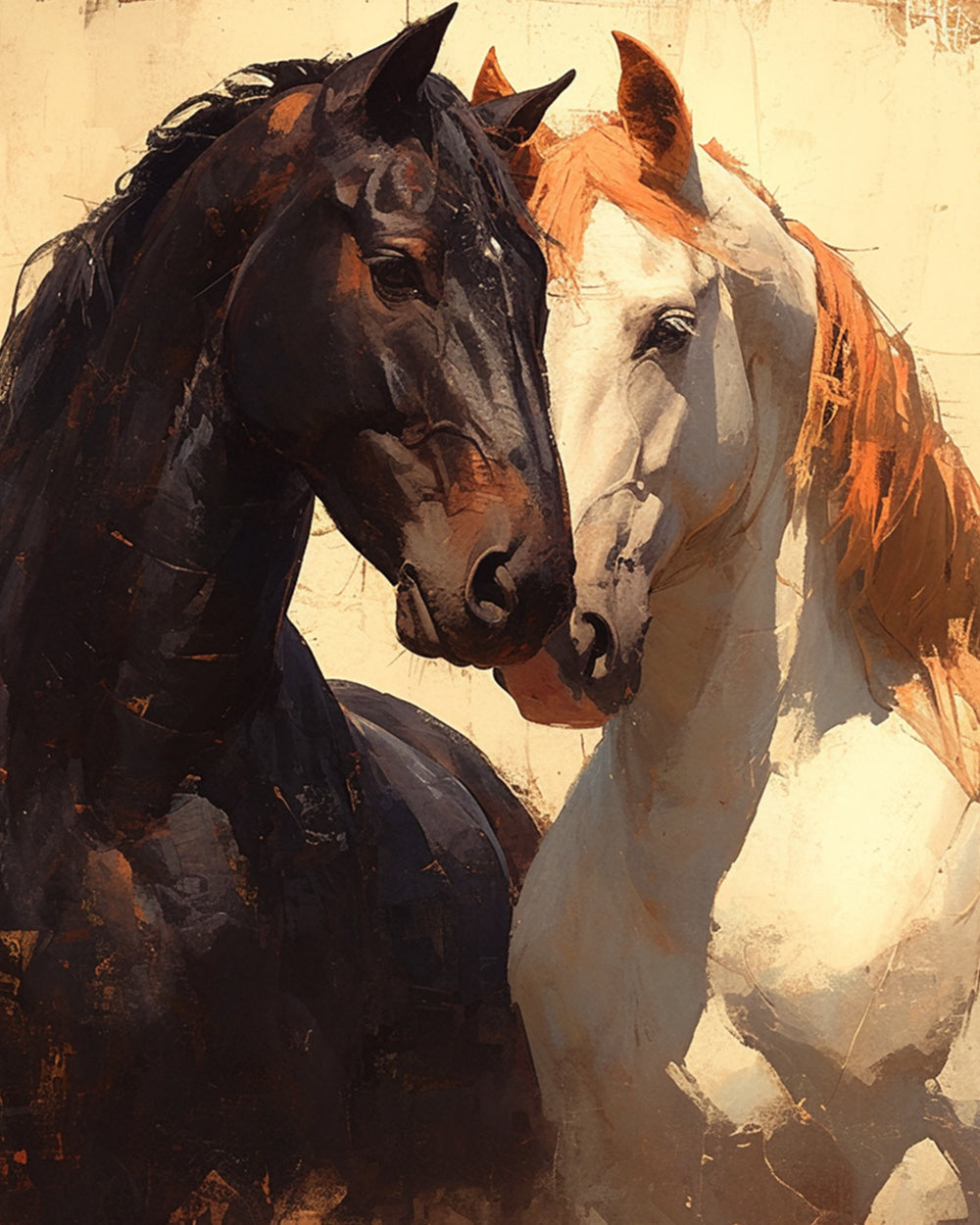 Vintage bonded horses cross stitch kit for beginners