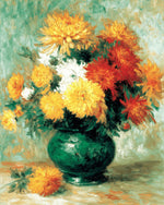 Vintage chrysanthemum painting cross stitch kit for beginners