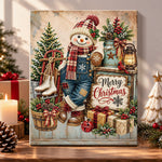 Vintage country snowman pearl diamond painting kit for beginners