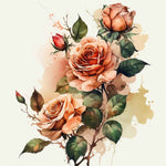 Vintage peach roses cross stitch kit for beginners