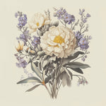 Vintage Peony Bouquet cross stitch kit for beginners