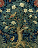 Vintage tree and birds cross stitch kit for beginners