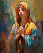 Virgin mary in prayer cross stitch kit for beginners