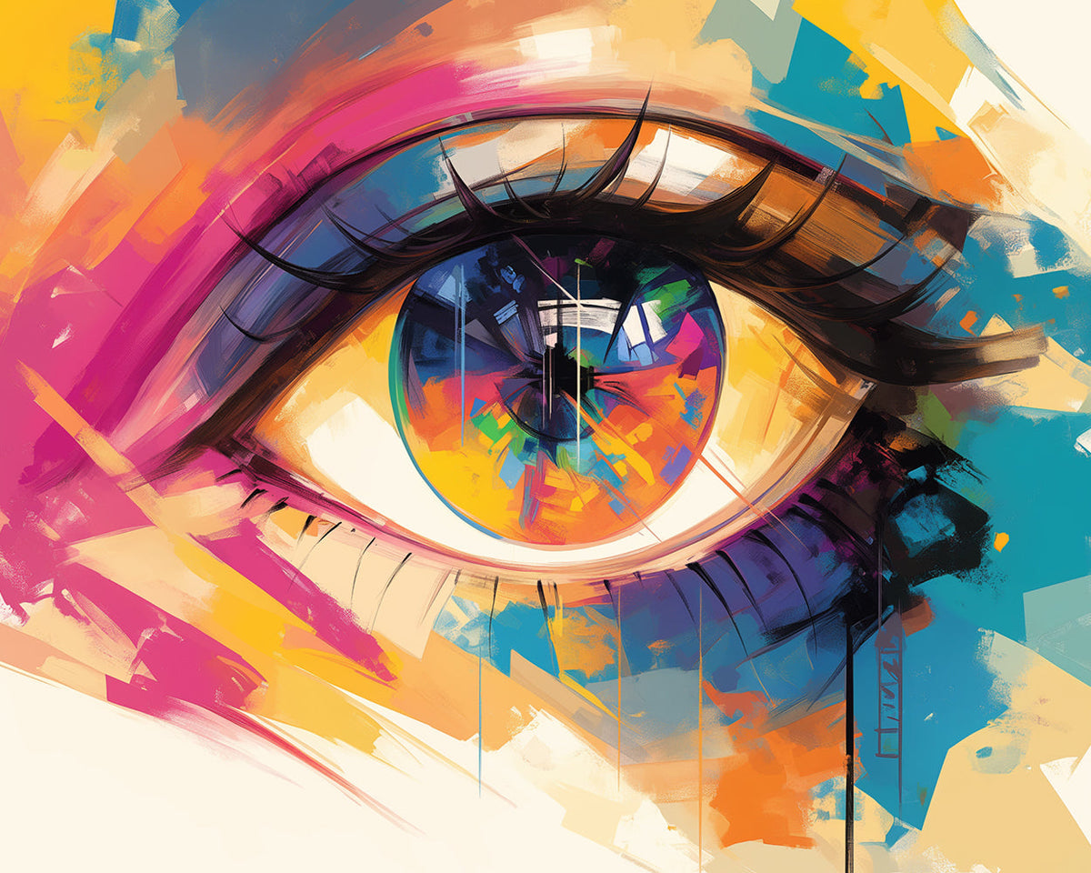 Vivid painted eye cross stitch kit for beginners