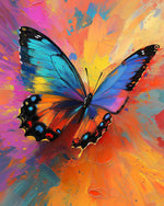 Vivid palette knife butterfly cross stitch kit for beginners