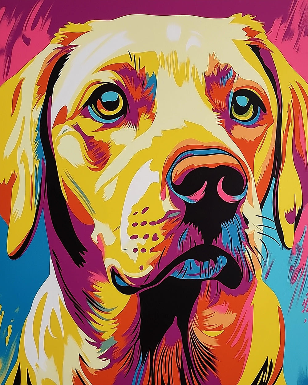 Vivid pop labrador cross stitch kit for beginners