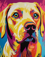 Vivid pop labrador cross stitch kit for beginners