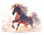 Warm glow running horse cross stitch kit for beginners
