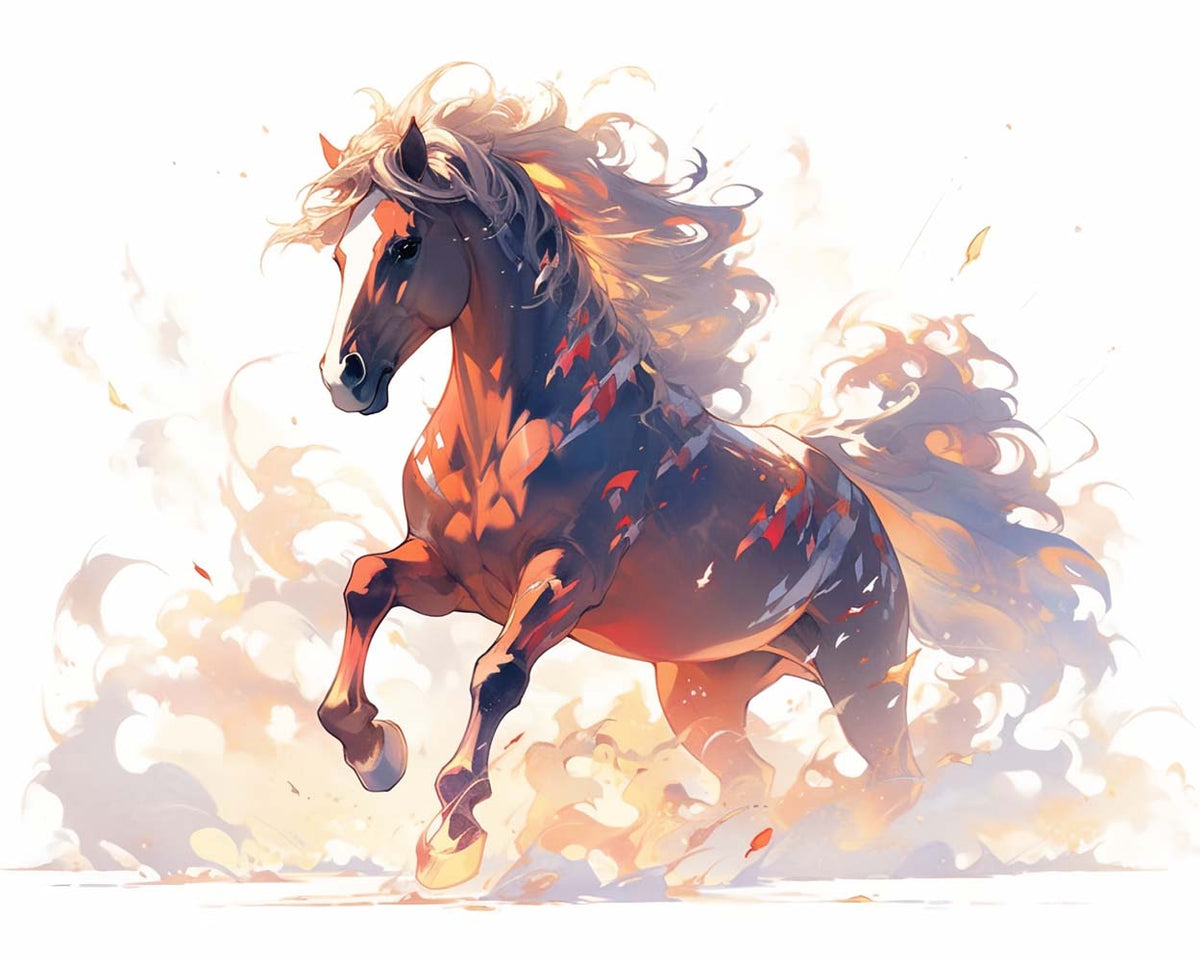 Warm glow running horse cross stitch kit for beginners