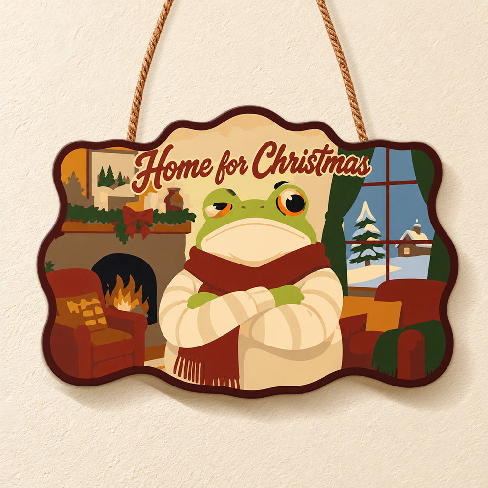 Warm indoor holiday paint by numbers door hanger finished design