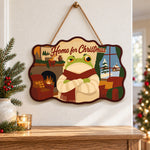 Warm indoor holiday paint by numbers door hanger as indoor wall decor