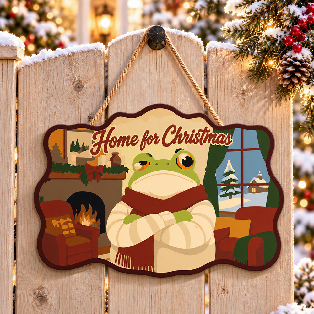 Warm indoor holiday paint by numbers door hanger on a garden gate