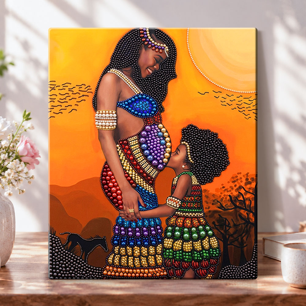 Warm motherly bond pearl diamond painting kit for beginners
