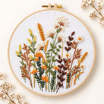 Warm tone dried florals embroidery kit