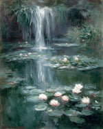 Water lily waterfall cross stitch kit for beginners
