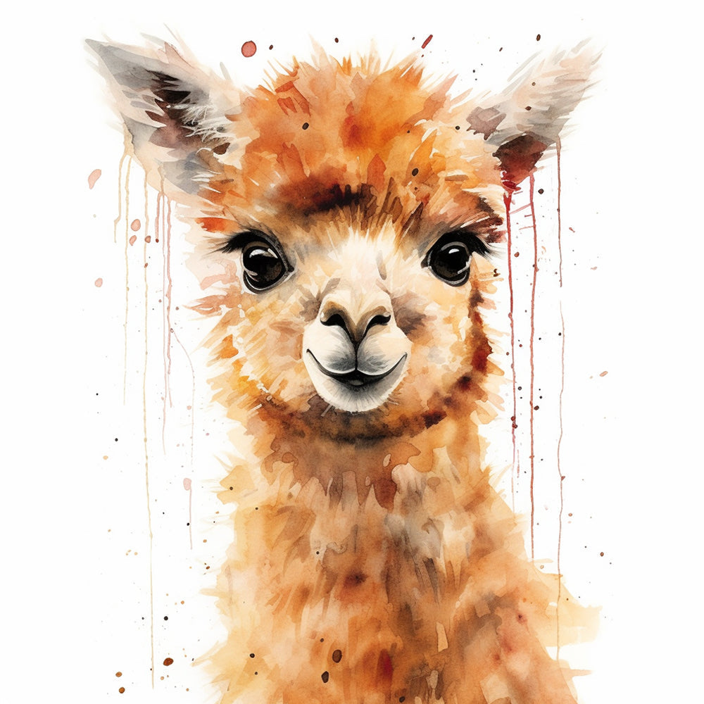 Watercolor alpaca cross stitch kit for beginners