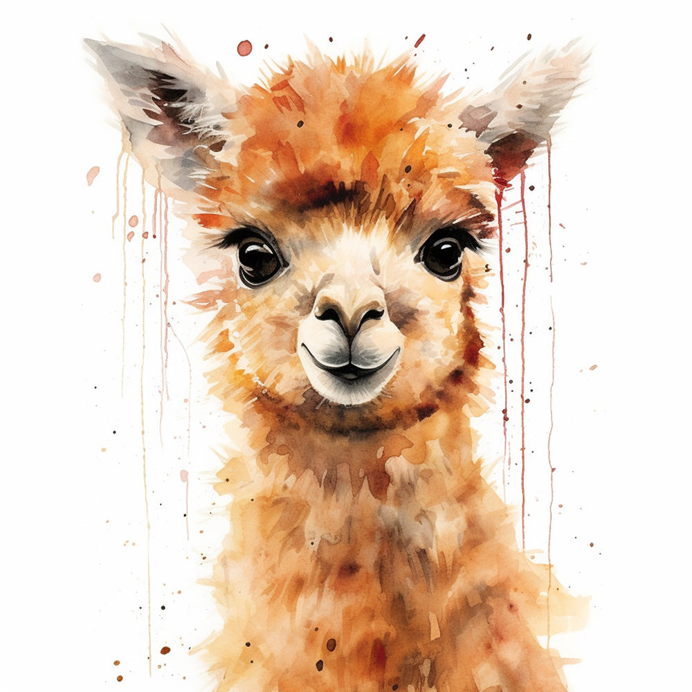 Watercolor alpaca paint by numbers kit for beginners