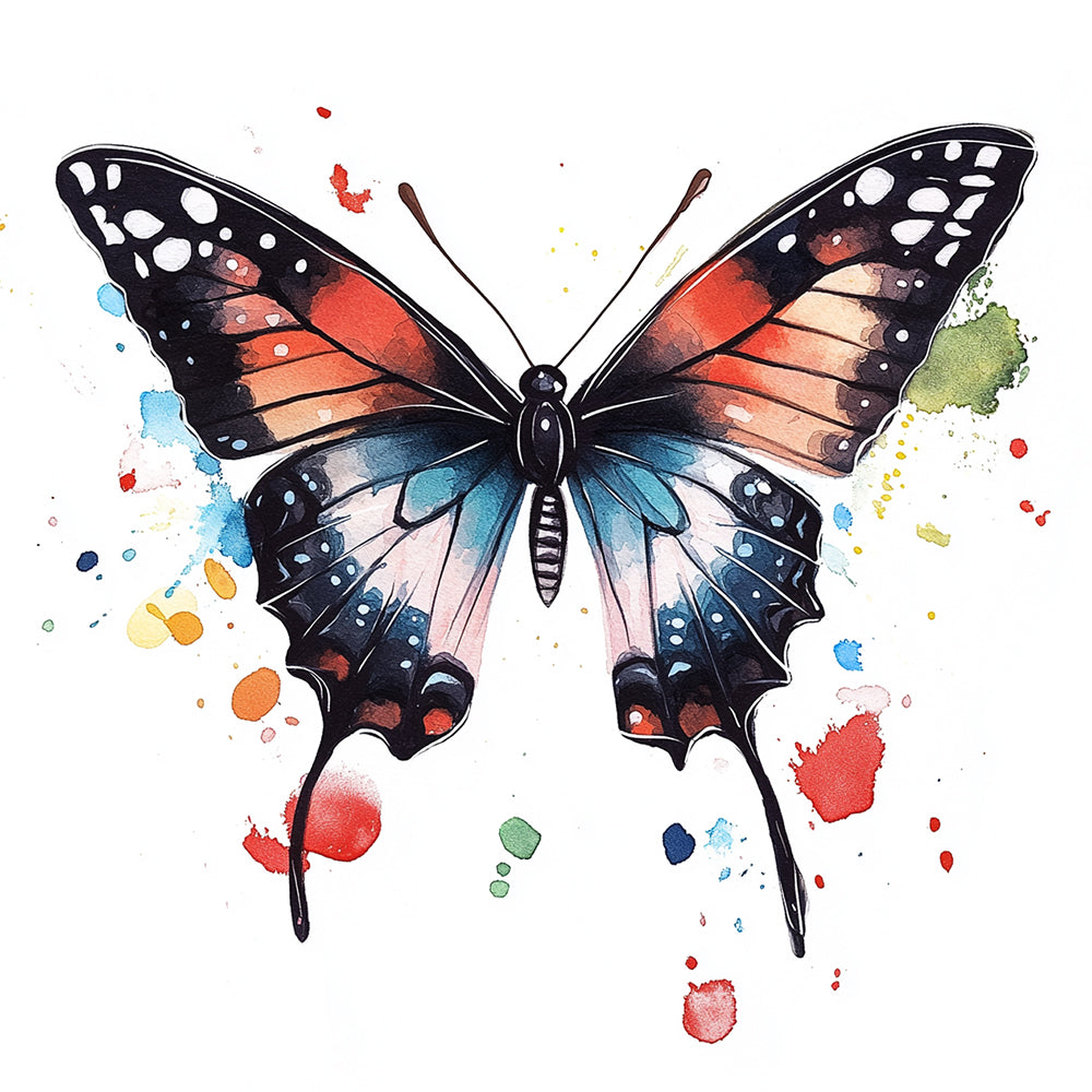 Watercolor butterfly cross stitch kit for beginners
