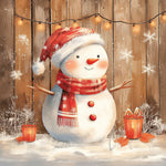 Watercolor christmas snowman cross stitch kit for beginners