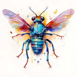 Watercolor colorful fly cross stitch kit for beginners
