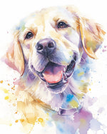 Watercolor cream retriever cross stitch kit for beginners