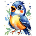 Watercolor cute little bird cross stitch kit for beginners