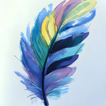 Watercolor multicolor feather cross stitch kit for beginners