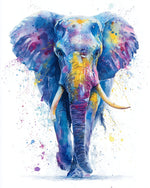 Watercolor rainbow elephant cross stitch kit for beginners