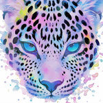 Watercolor rainbow leopard cross stitch kit for beginners
