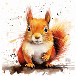 Watercolor red squirrel cross stitch kit for beginners