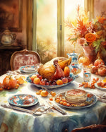 Watercolor thanksgiving feast cross stitch kit for beginners