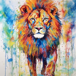 Watercolour splash lion cross stitch kit for beginners