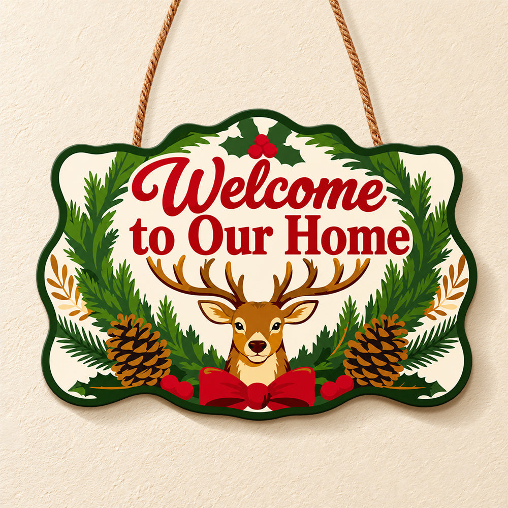 Welcome to our home paint by numbers door hanger finished design