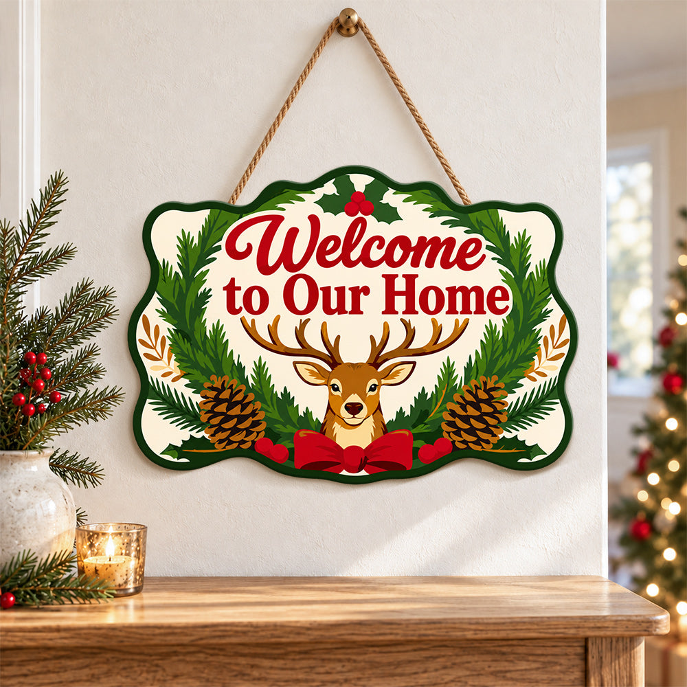 Welcome to our home paint by numbers door hanger as indoor wall decor