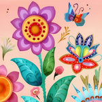 Whimsical butterfly and flower cross stitch kit for beginners