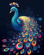Whimsical colorful peacock cross stitch kit for beginners