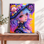 Finished whimsical pearl beauty pearl diamond painting artwork displayed as home decor
