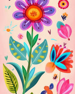 Whimsical spring floral cross stitch kit for beginners