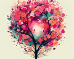 Whimsical watercolor blossom tree cross stitch kit for beginners