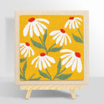 White petals with red centres punch needle kit for beginners