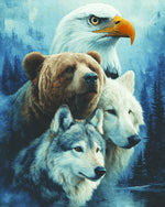 Wild animal spirit cross stitch kit for beginners