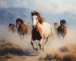 Wild horses running free cross stitch kit for beginners